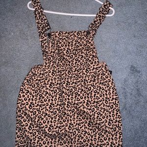 Cheetah Print Overall Dress